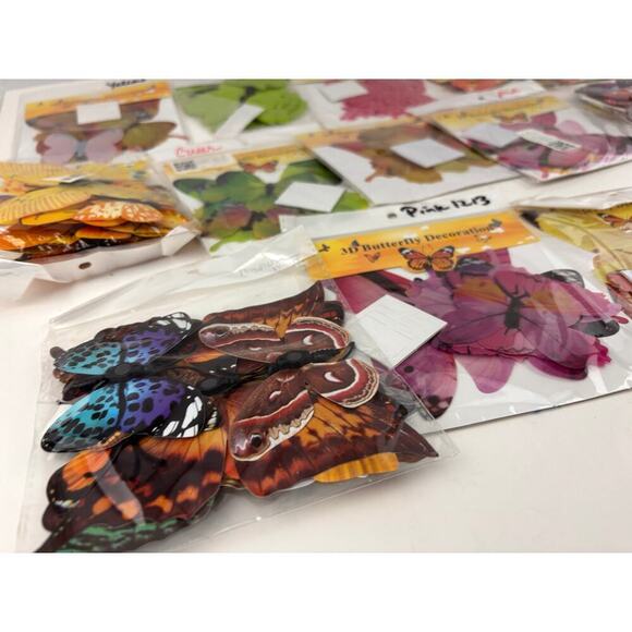 17 Pack NEW 3D Butterflies Wall Stickers Lot Bulk Various Colors Bright - Picture 15 of 16
